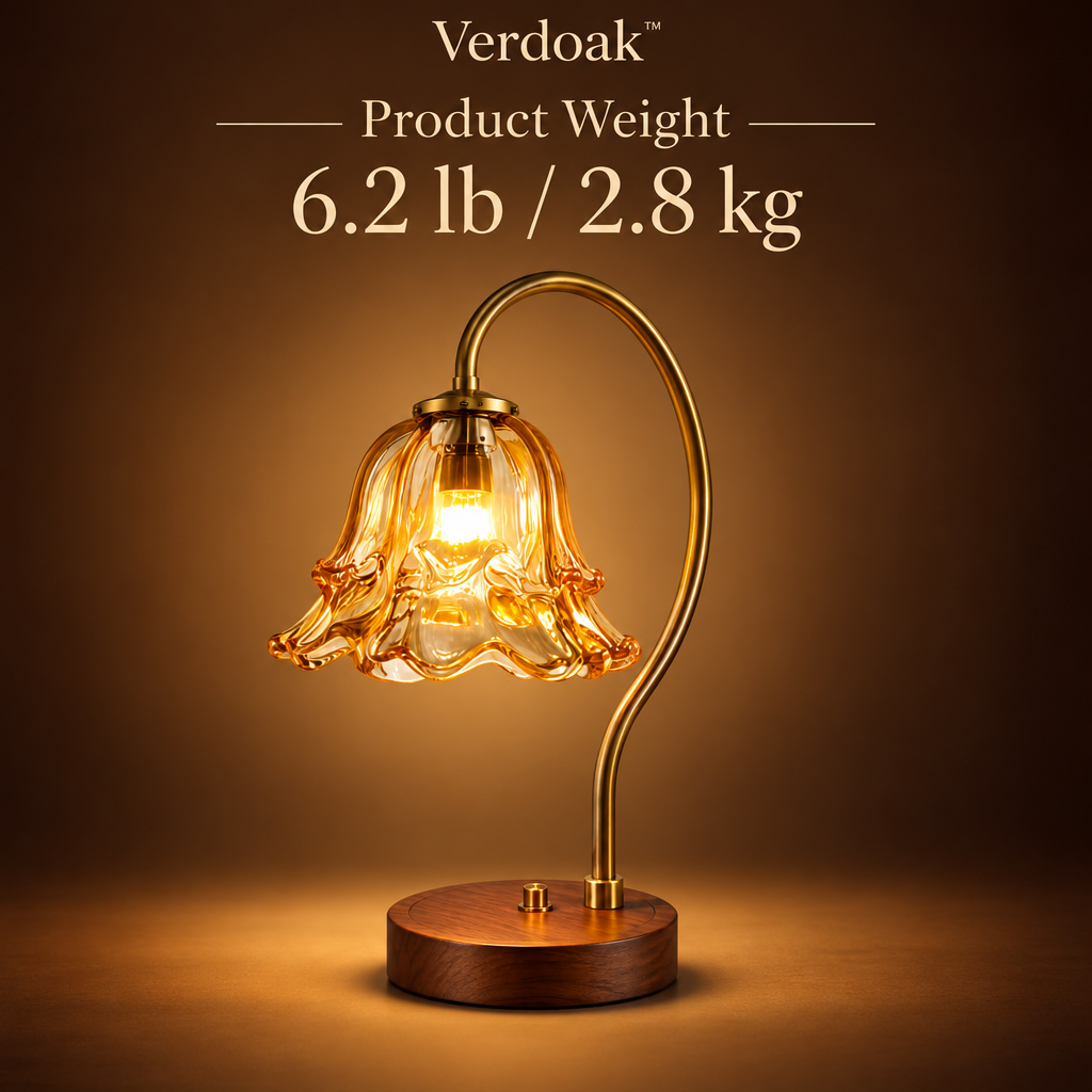 Verdoak™ Amber Bell Glass Table Lamp weight