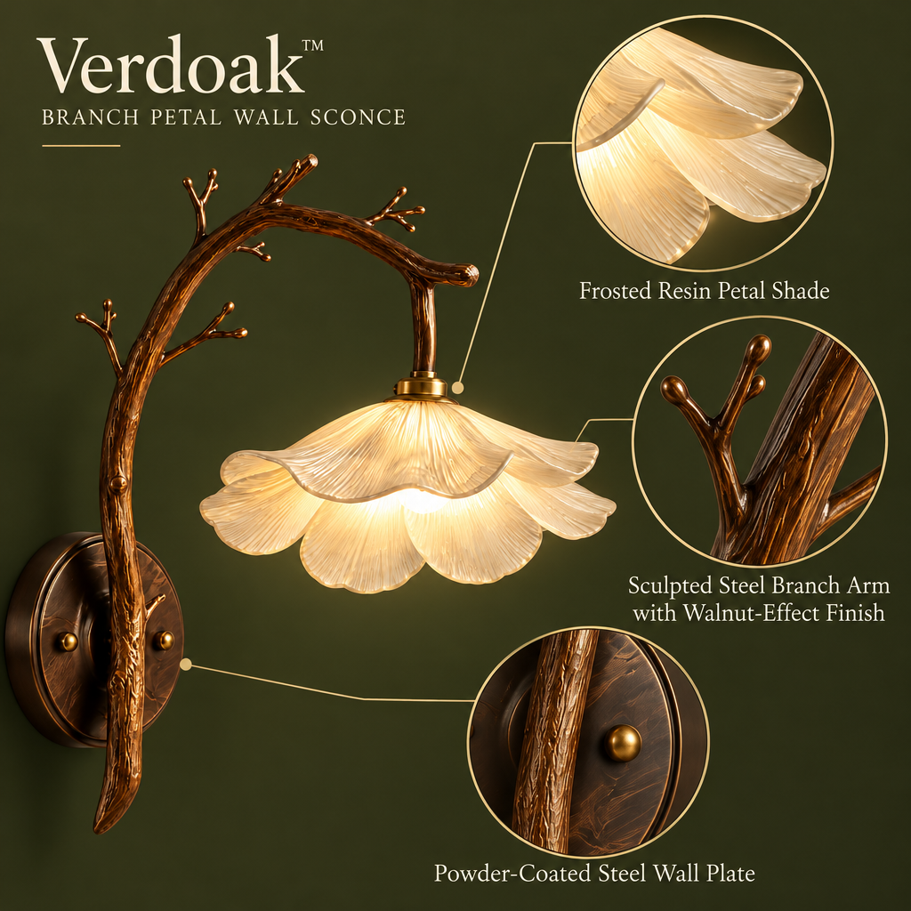 Verdoak™ Branch Petal Wall Sconce materials structure