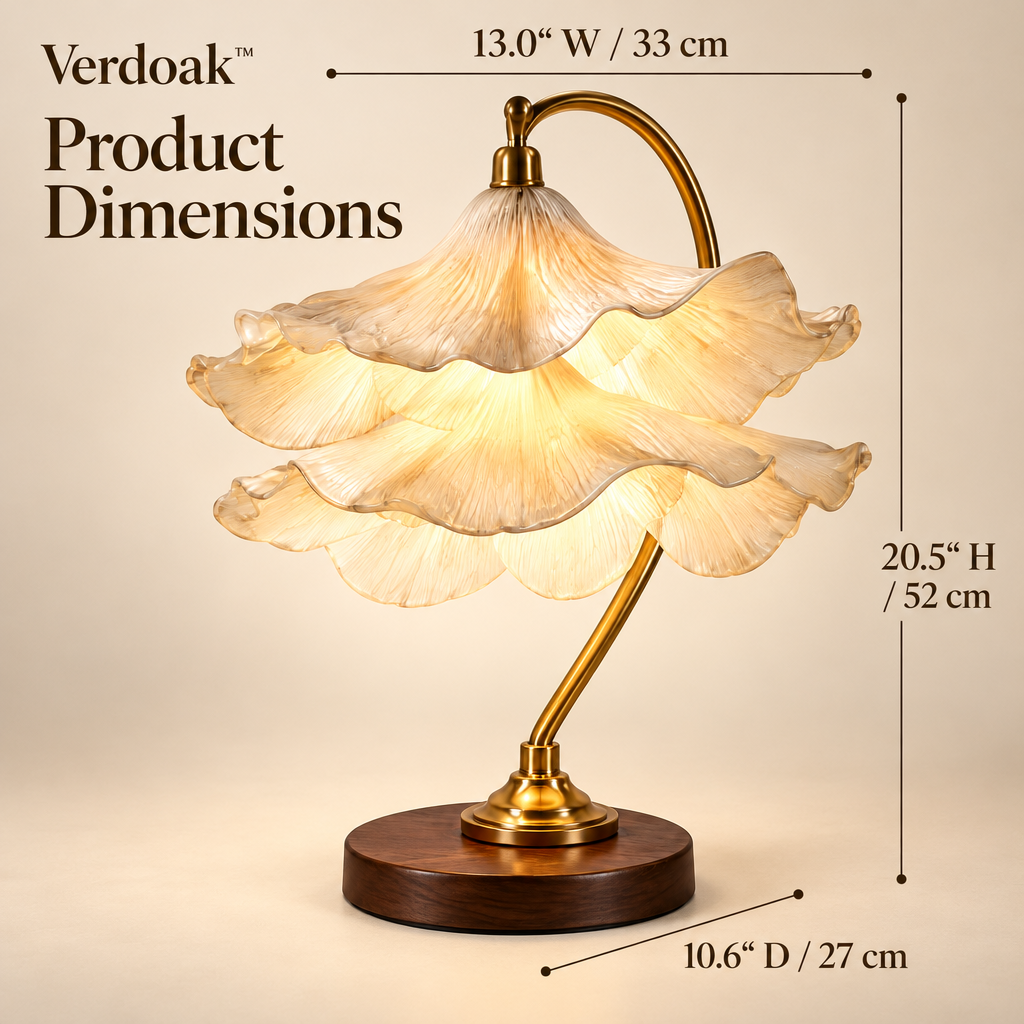 Verdoak™ Ginkgo Bloom Table Lamp dimensions