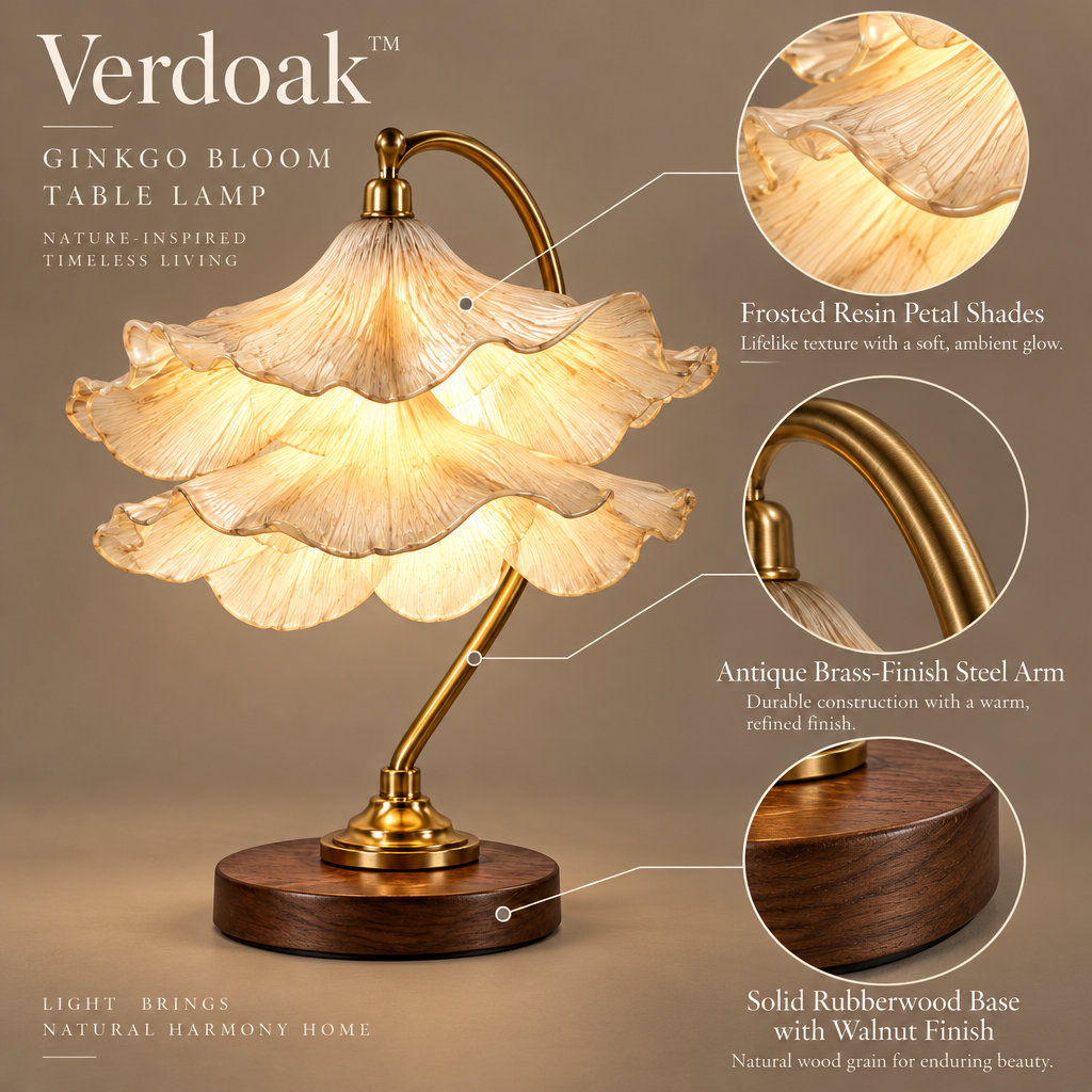 Verdoak™ Ginkgo Bloom Table Lamp materials structure