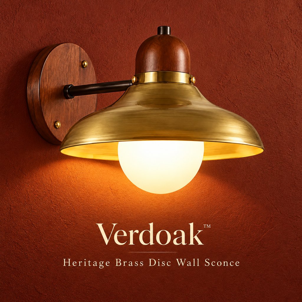 Verdoak™ Heritage Brass Disc Wall Sconce brand hero