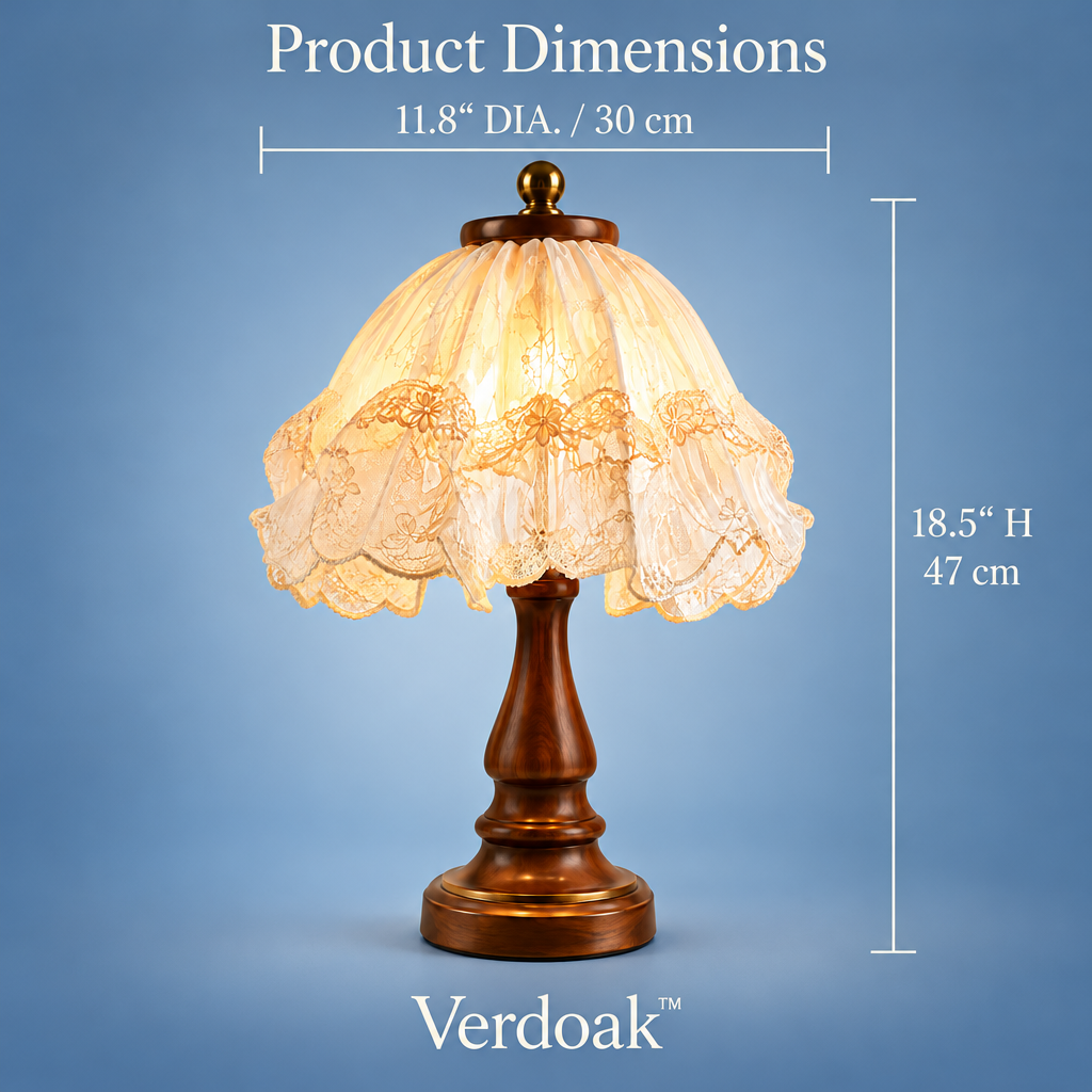 Verdoak™ Lace Petal Table Lamp dimensions