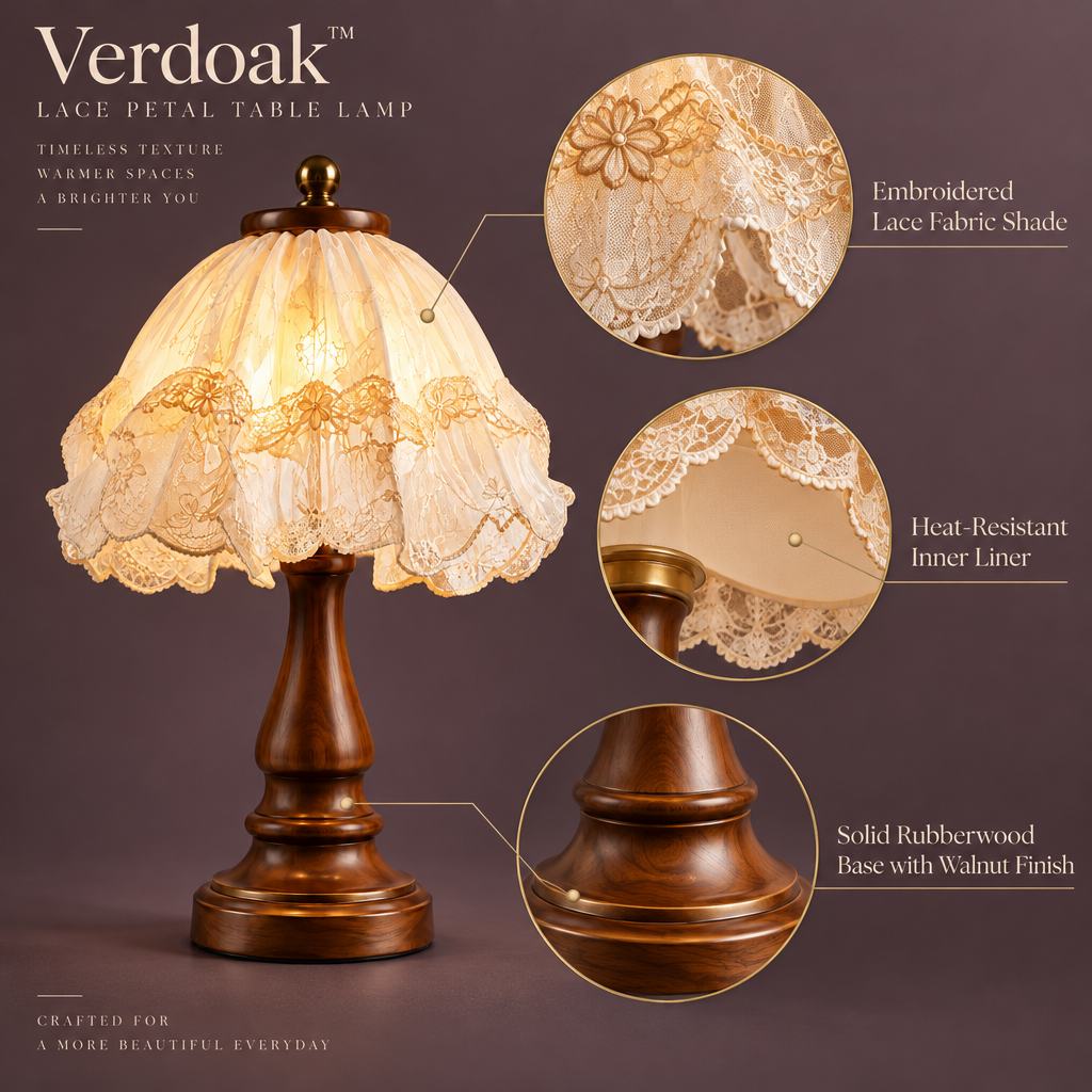 Verdoak™ Lace Petal Table Lamp materials structure