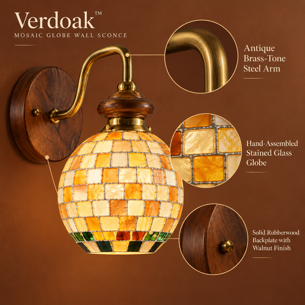Verdoak™ Mosaic Globe Wall Sconce materials structure