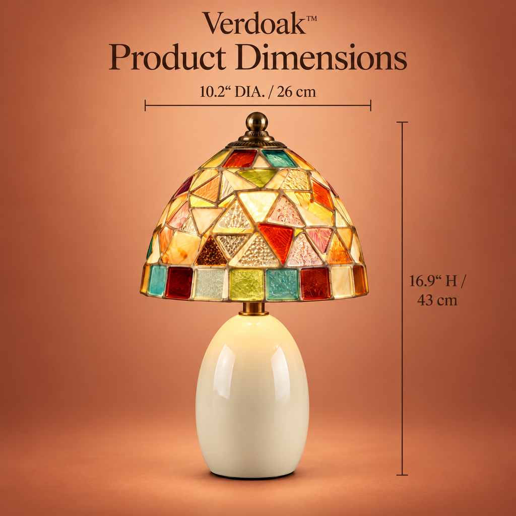 Verdoak™ Mosaic Tulip Table Lamp dimensions