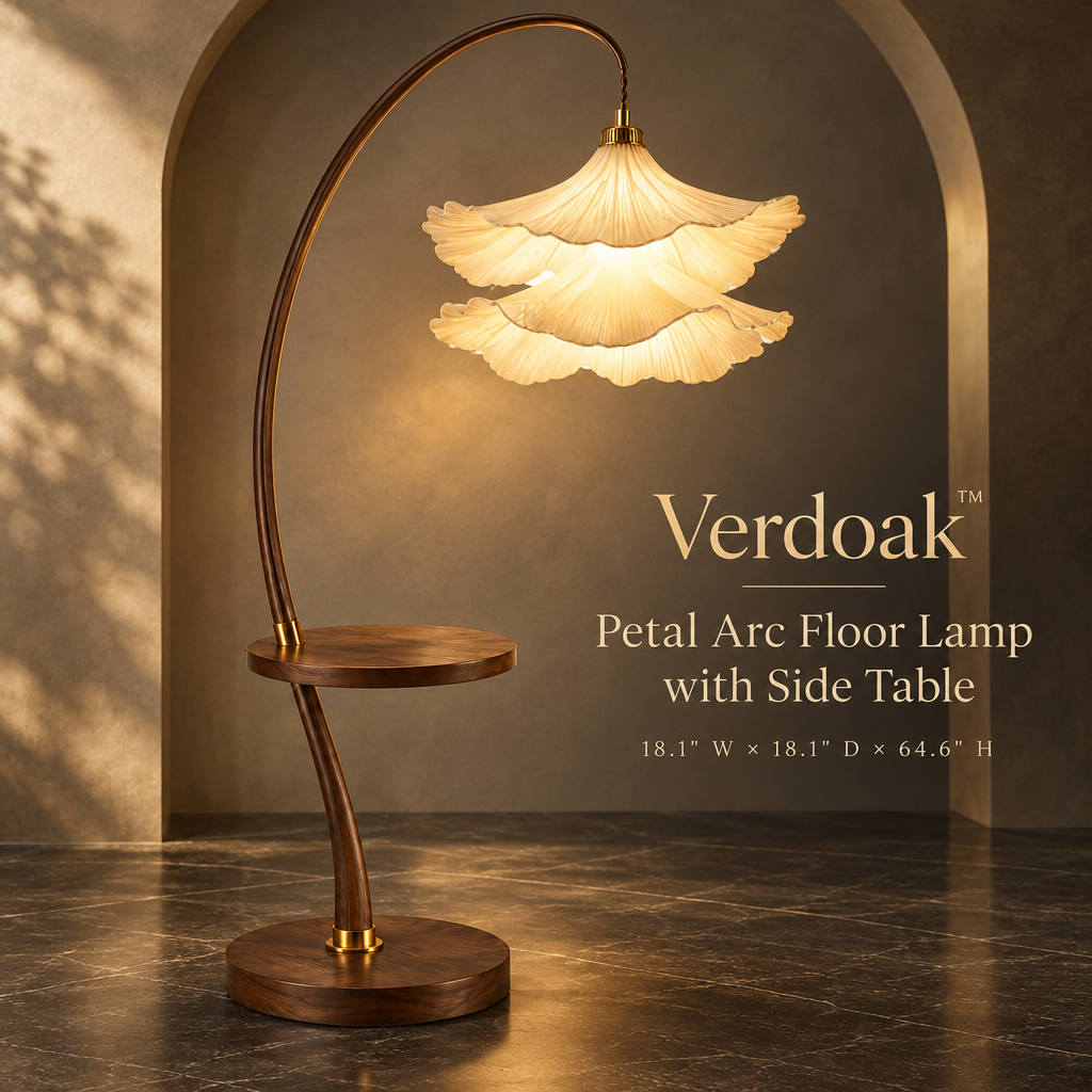 Verdoak™ Petal Arc Floor Lamp with Side Table brand hero