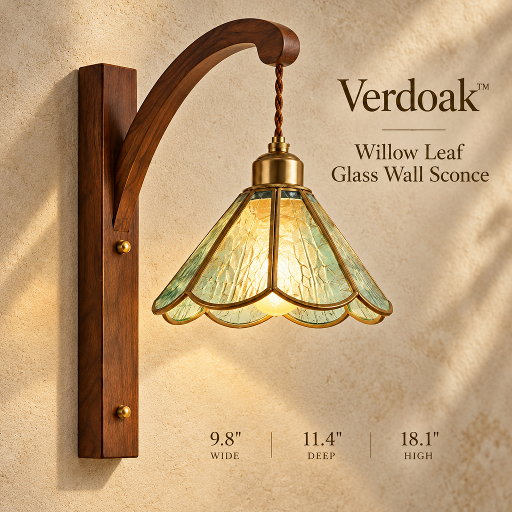 Verdoak™ Willow Leaf Glass Wall Sconce brand hero